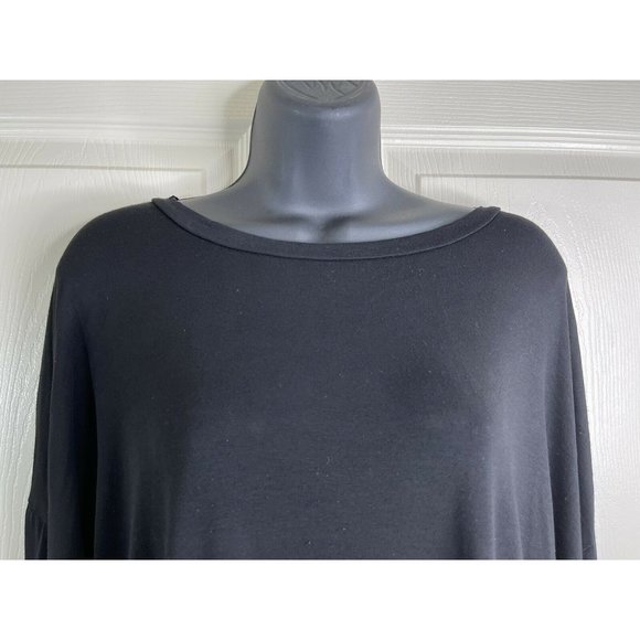 Shein Curve Top Womens Plus Size 3XL Solid Black Long Sleeve Hi Lo Shirt - Picture 2 of 9